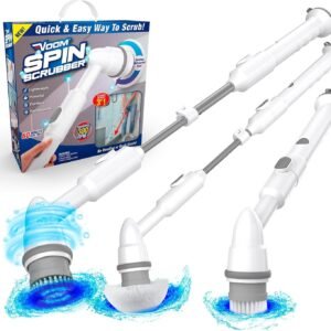 Voom Spin Scrubber – Cordless Rechargeable Electric Cleaning Brush with Extendable Handle